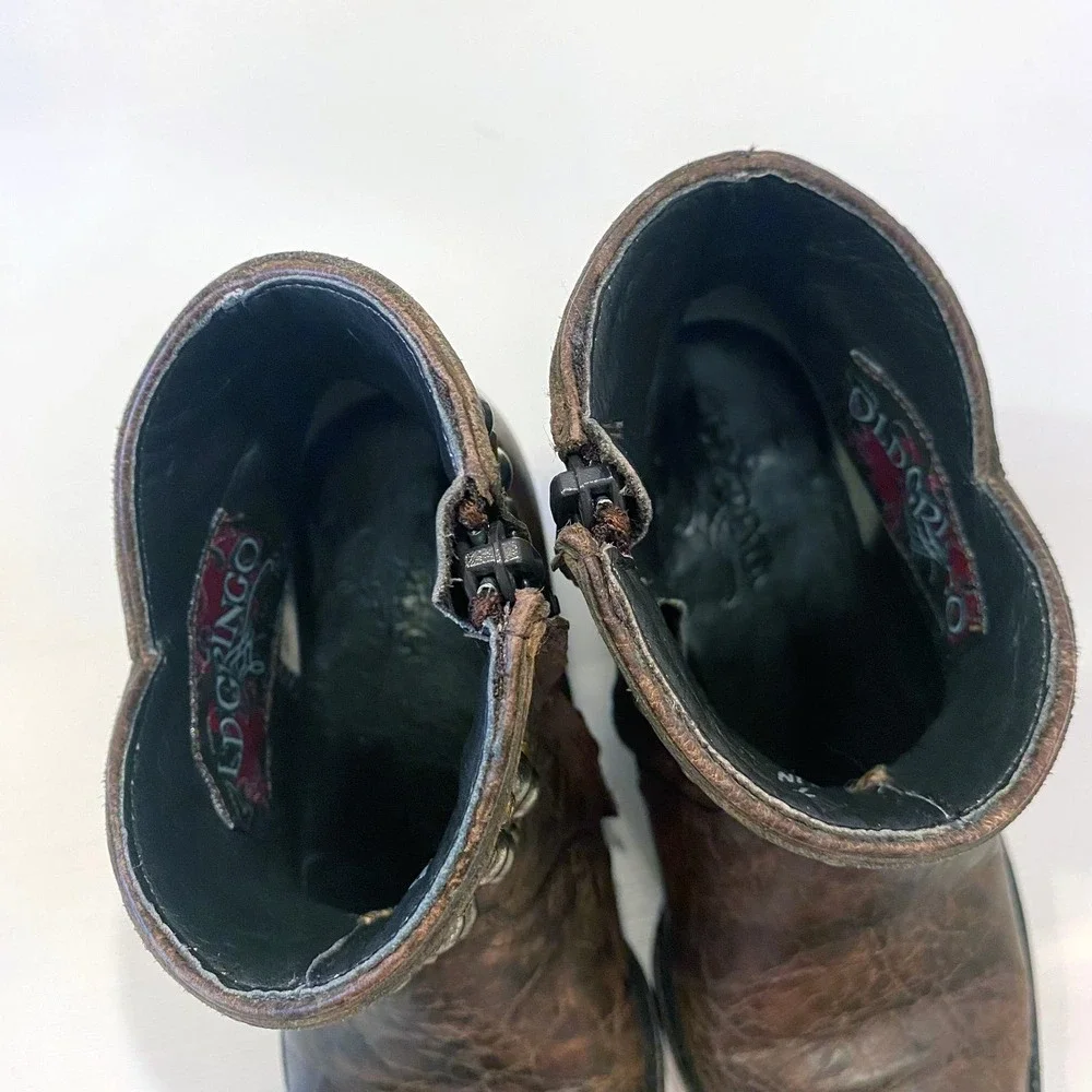 Old Gringo Women's Mini Belinda 7"‎ Ankle Boots Size 7 B Brown Bootie Cowboy - Picture 15 of 16